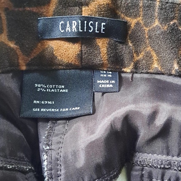 Carlisle animal print cotton lycra  pant, Plus size 14 - Picture 3 of 3